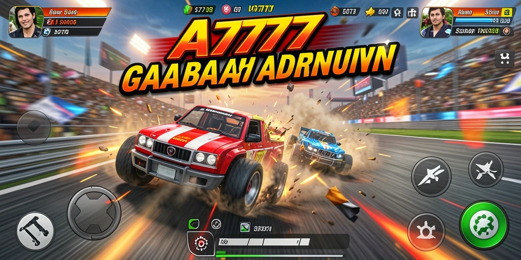 Tampilan gameplay A7777 dengan balapan yang seru dan mendebarkan.