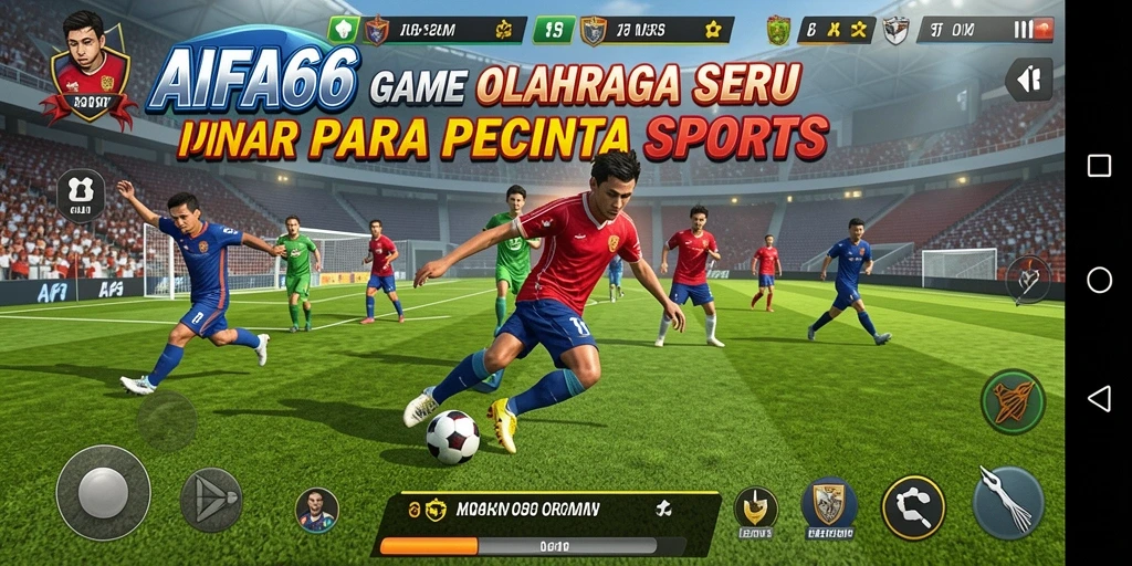 Tampilan utama AIFA66 menunjukkan aksi seru dalam pertandingan olahraga.