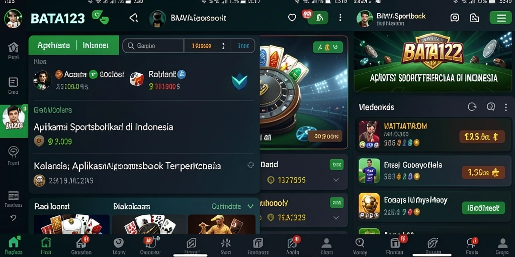 Tampilan antarmuka BATA123 dengan fitur taruhan olahraga.