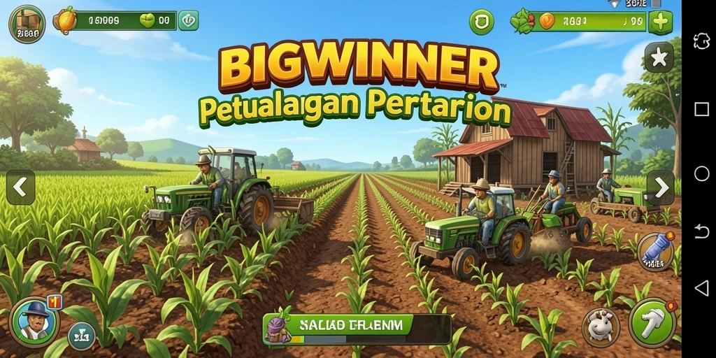 Gameplay seru BIGWINNER dengan petualangan pertanian yang menawan.
