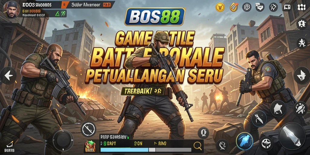 Tampilan menarik dari gameplay seru BOS88 dalam pertarungan Battle Royale.