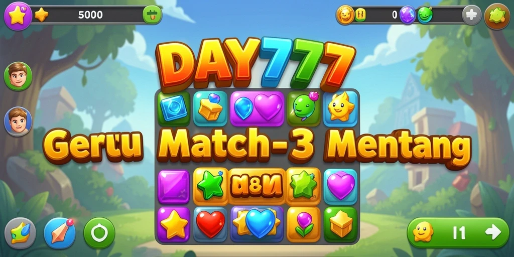 Tangkapan layar menunjukkan gameplay MATCH-3 yang seru.