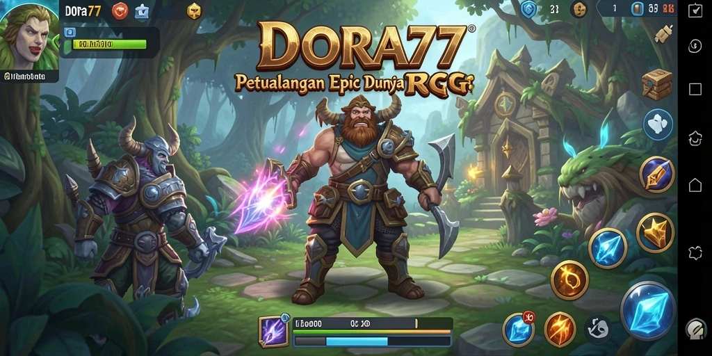 Tangkapan layar DORA77 menampilkan pertarungan epik dan karakter yang menarik.