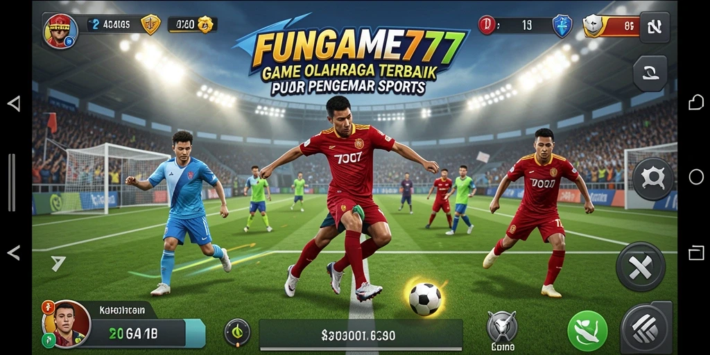 Tampilan gameplay seru dalam FUNGAME777 dengan berbagai pilihan olahraga.