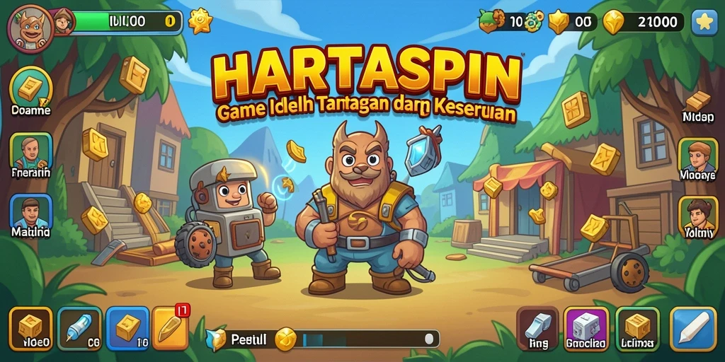 Screenshot HARTASPIN menampilkan gameplay Idle yang menarik dan interaktif.