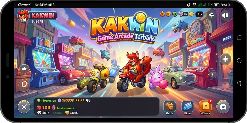 Screenshot KAKWIN menampilkan aksi seru dalam gameplay arcade.