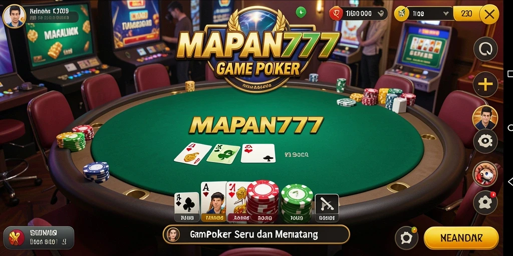 Tampilan gameplay Poker yang menarik di MAPAN777.
