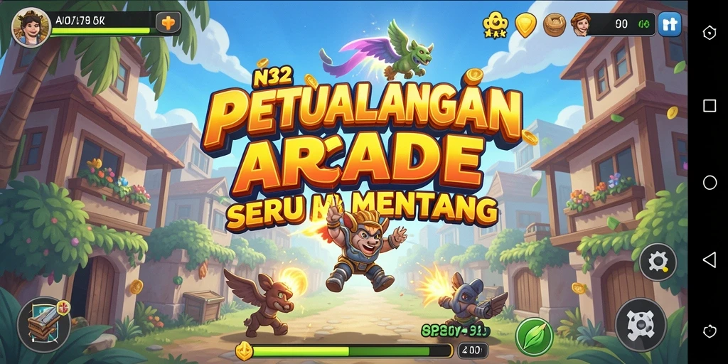 Screenshot menunjukkan aksi cepat dan tantangan menarik dalam N32.