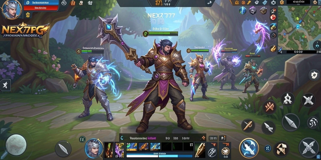 Screenshot NEX777 menampilkan aksi seru dalam pertempuran MMORPG.