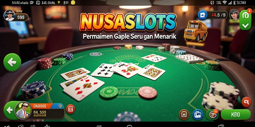 Tampilan gameplay NUSASLOTS yang menampilkan suasana Gaple yang seru.