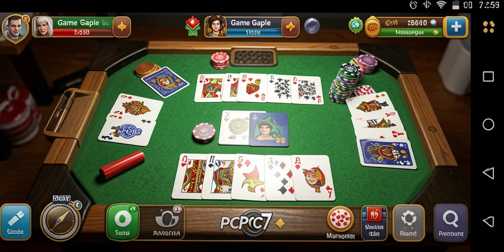 Tampilan gameplay seru di aplikasi PCPC7 Gaple.