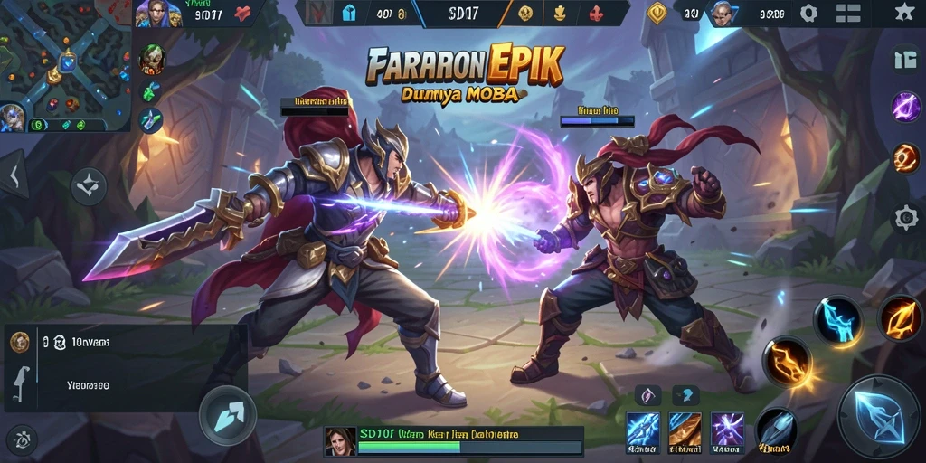 Screenshot gameplay SD107 menampilkan pertarungan tim yang seru dan strategi mendalam.