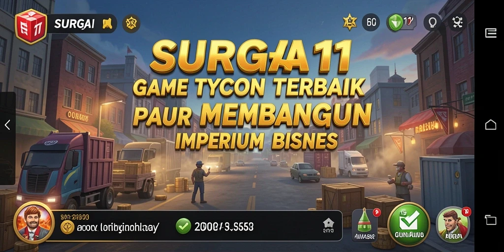 Tangkapan layar utama SURGA11 menampilkan antarmuka permainan Tycoon yang menarik.