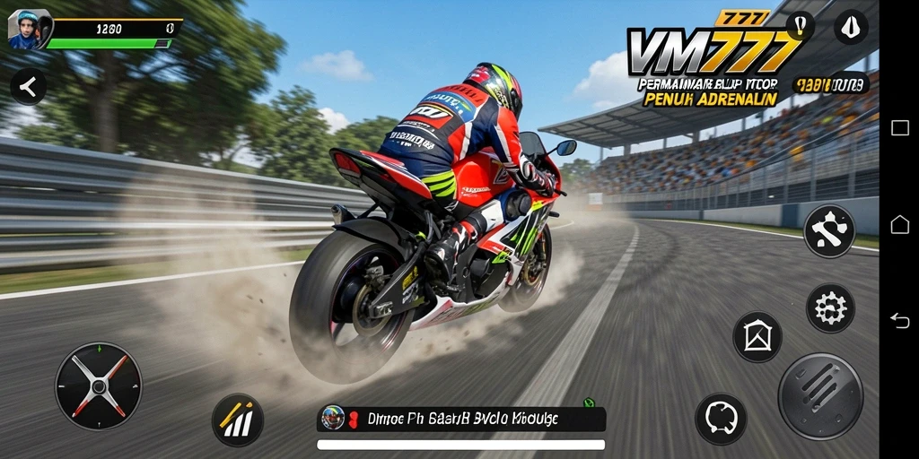 Gameplay seru dengan balapan motor penuh kecepatan.