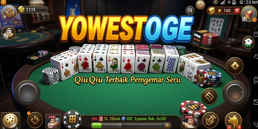Tangkapan layar utama YOWESTOGEL menampilkan momen seru saat bermain QiuQiu.